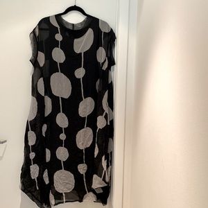 Amazing Gershon Bram black mesh overlay dress